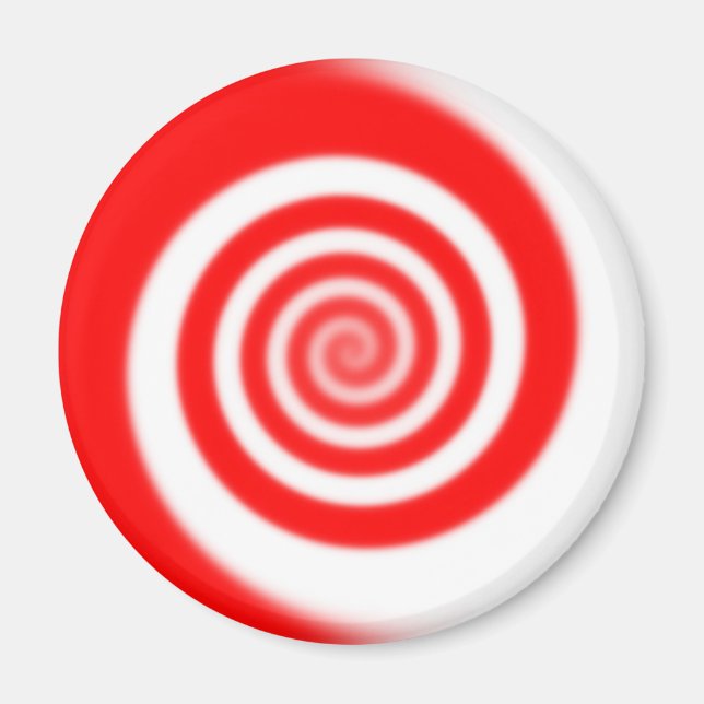 Red & White Peppermint Candy Swirl Magnet (Vorne)