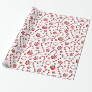 Red White Peppermint Weihnachtswrapping Paper Geschenkpapier