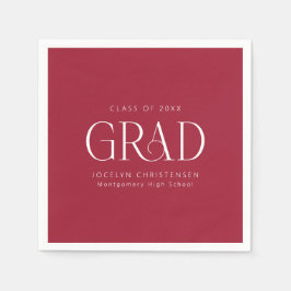 Red White Personalisiert Minimalistisch Grad Party Serviette