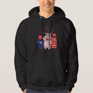 Red White Pig American Flag Bauer 4. Juli Hoodie