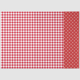 Red White Polka Dot Checkerboard Designer Seidenpapier