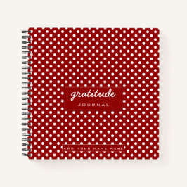 Red White Polka Dot Muster Dankbarkeit Journal Notizbuch