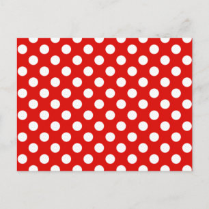 Red & White Polka Dot Wedding RSVP Postcard Einladungspostkarte