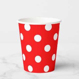 Red White Polka Dots Design Pappbecher