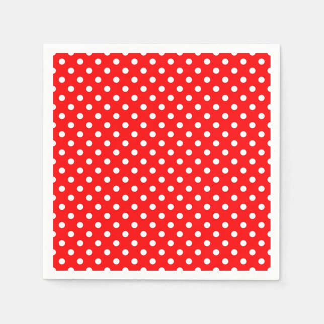 Red White Polka Dots Design Serviette (Vorderseite)