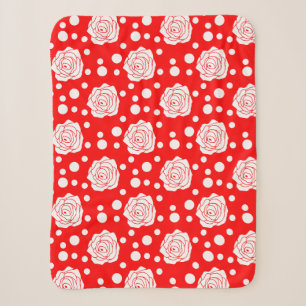 Red White Polka Dots Floral Illustration Design Sherpadecke
