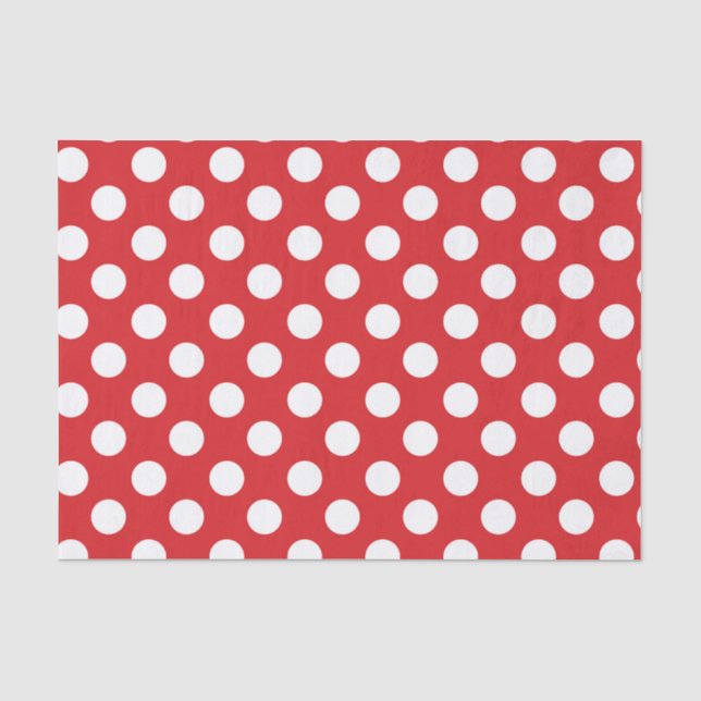 Red & White Polka Dots Geburtstagsparty Seidenpapier (Vorderseite)