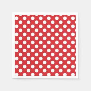 Red & White Polka Dots Geburtstagsparty Serviette