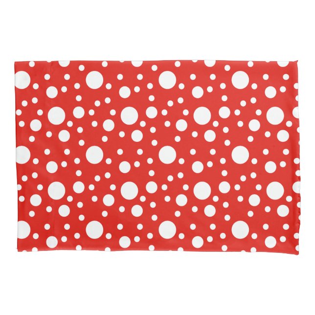 Red White Polka Dots Kissenbezug (Vorderseite)