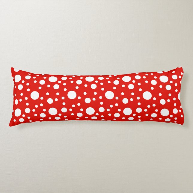 Red White Polka Dots Spot Seitenschläferkissen (Vorderseite)