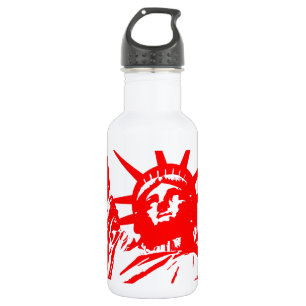 Red & White Pop Art Lady Liberty Trinkflasche