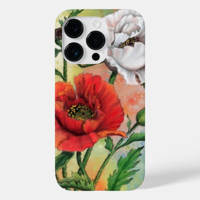 Red White Poppy Case-Mate iPhone Hülle (Rückseite)