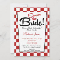 Red White Retro 50er Diner Bridal Dusche Einladung