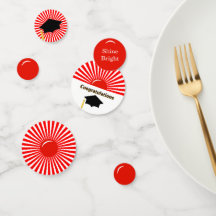 Red White Rising Sun Abschluss Table Confetti