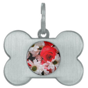 Red-White-Rose-Daisies-Bouquet-PET TAG Tiermarke