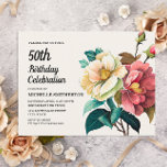 Red White Roses Women's 50. Geburtstag Einladungspostkarte<br><div class="desc">Schöne rot-weiße Rose Frauenfeier 50. Geburtstag Einladung Postcard. Text ist vollständig anpassbar,  sodass diese Karte für jedes Alter entworfen werden kann. Kontaktieren Sie uns für Hilfe bei der Anpassung oder der Anpassung von Produkten.</div>