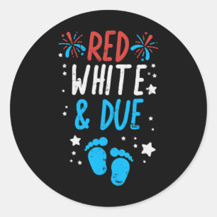 Red White Runder Aufkleber