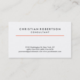 Red White Schlicht Modern Consultant Business Card Visitenkarte