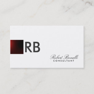Red White Schlicht Modern Consultant Business Card Visitenkarte