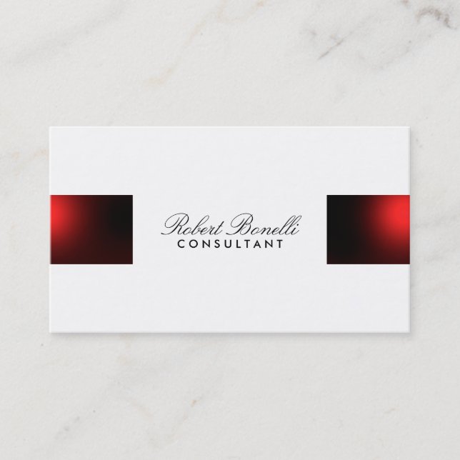 Red White Schlicht Modern Consultant Business Card Visitenkarte (Vorderseite)