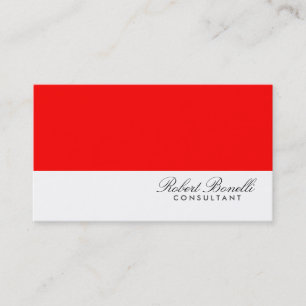 Red White Schlicht Modern Consultant Business Card Visitenkarte