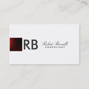 Red White Schlicht Modern Consultant Business Card Visitenkarte