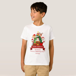 Red & White Simple Frohe Weihnachten T-Shirt