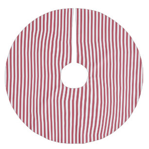 Red & White Simple Narrow Strip Weihnachtsmuster Polyester Weihnachtsbaumdecke