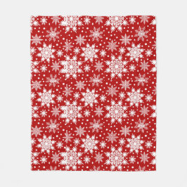 Red & White Snowflake Weihnachten Klassisches Must Fleecedecke
