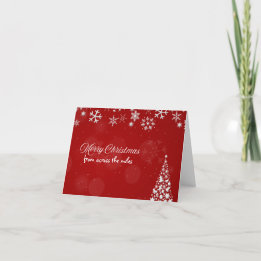 Red & White Snowflake Weihnachtskarte - aus der Fe Feiertagskarte