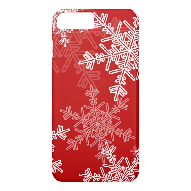 Red White Snowflakes Minimalistisch Weihnachten Case-Mate iPhone Hülle (Rückseite)
