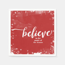 Red & White Sparkle glauben Weihnachtsfeiertag Serviette
