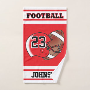 Red & White Strip Fußball Jersey Handtuch