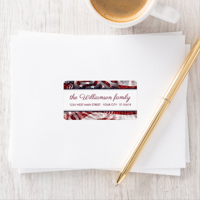 Red White Strip Rücksendeadresse Adressaufkleber (Insitu)