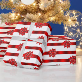 Red White Strip Weihnachtsmann Geschenkpapier