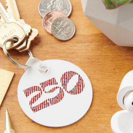 Red White Stripe Blue Stars America 250 Birthday Schlüsselanhänger