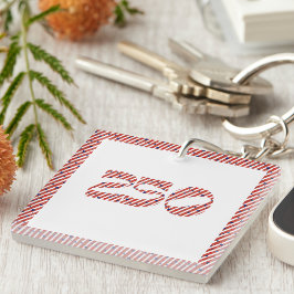 Red White Stripe Blue Stars America 250 Birthday Schlüsselanhänger