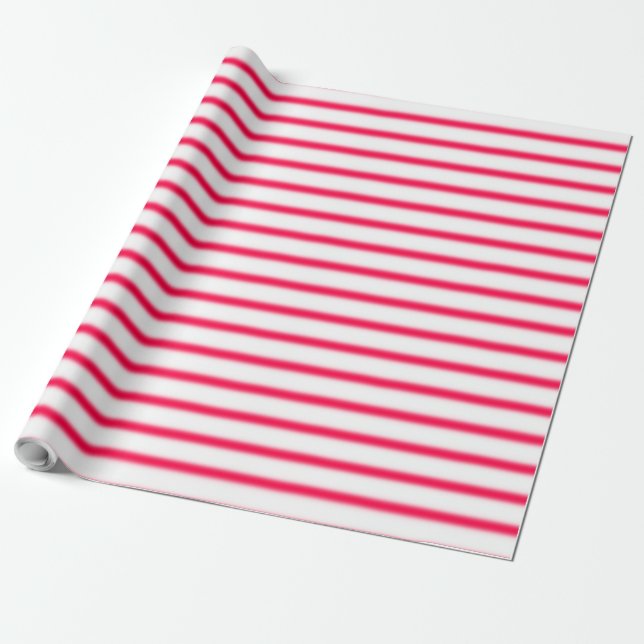 Red White Striped Classic Weihnachten Nostalgisch Geschenkpapier (Ungerollt)