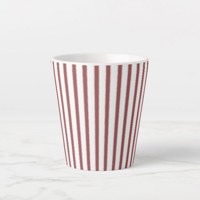 Red White Stripes Christmas Milchtasse (Vorderseite)