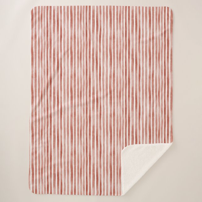 Red White Stripes Christmas Sherpadecke (Vorderseite)