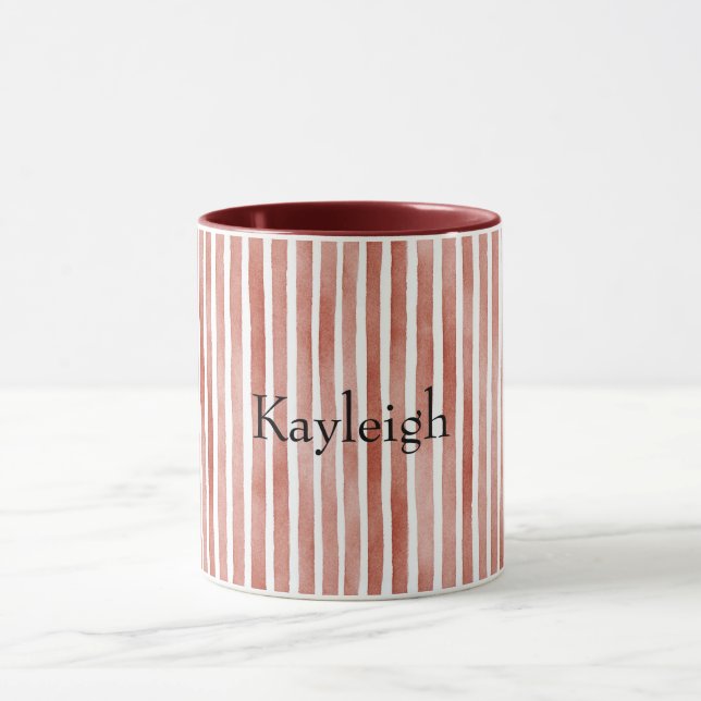Red White Stripes Christmas Tasse (Zentrum)