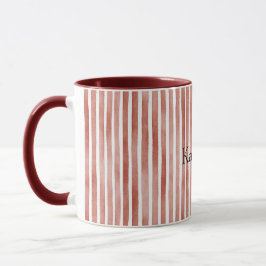 Red White Stripes Christmas Tasse