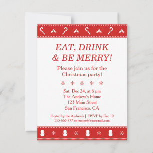 Red White Stylish Modern Design Weihnachtsgeschenk Einladung