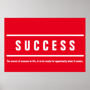 Red White Success Motivierend Inspiration Poster