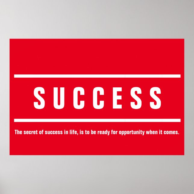 Red White Success Motivierend Inspiration Poster (Vorne)