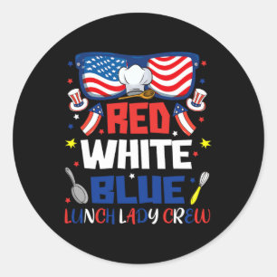 Red White Sungles Mittag Lady Crew 4. Juli Runder Aufkleber