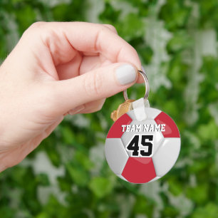 Red & White Team Fußball Schlüsselanhänger