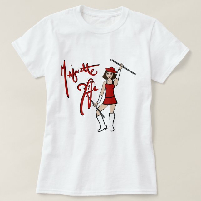 Red White Twirl Girl T - Shirt (Design vorne)