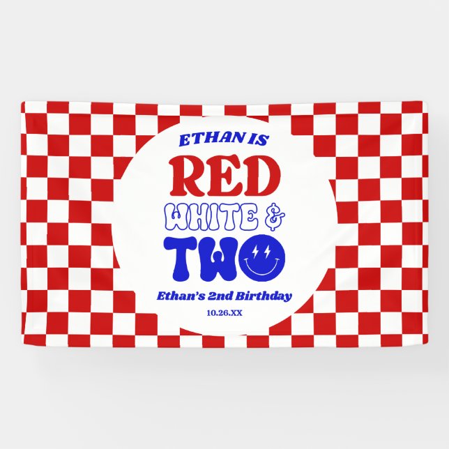 Red White & Two 4. Juli 2010 Party Banner (Horizontal)