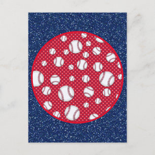 Red White und Blue Baseball Postkarte